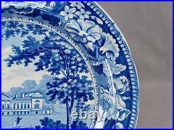Woburn Abbey, Duke of Bedford's Seat Blue Transferware 8 5/8 Inch Plate