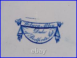 Woburn Abbey, Duke of Bedford's Seat Blue Transferware 8 5/8 Inch Plate