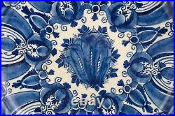 XL ANTIQUE Dutch Delft 18th Century Blue and white plate 35 cm / 14 inch